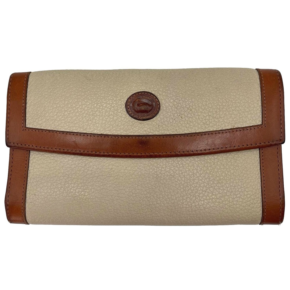 Dooney & Bourke Vintage All Weather Leather Wallet Women Tan Brown Trifold